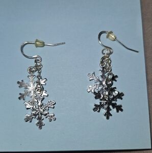 Silver Snowflake Earrings